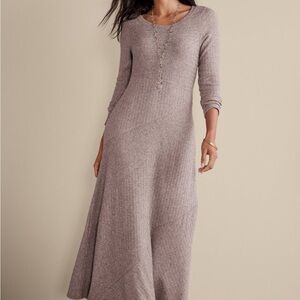 Soft Surroundings Heather Gray Long Sleeve Dress
